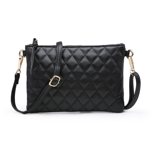 Quilted Pouch Bag - Black
