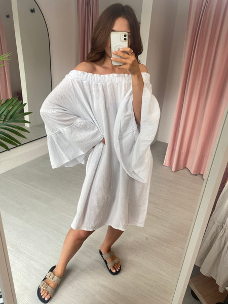 Sophia Cheesecloth Dress - White