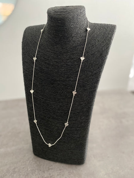 Heart Adjustable Necklace - Silver