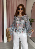Floral Gypsy Top - Blue