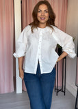 Diamante Button Cotton Shirt