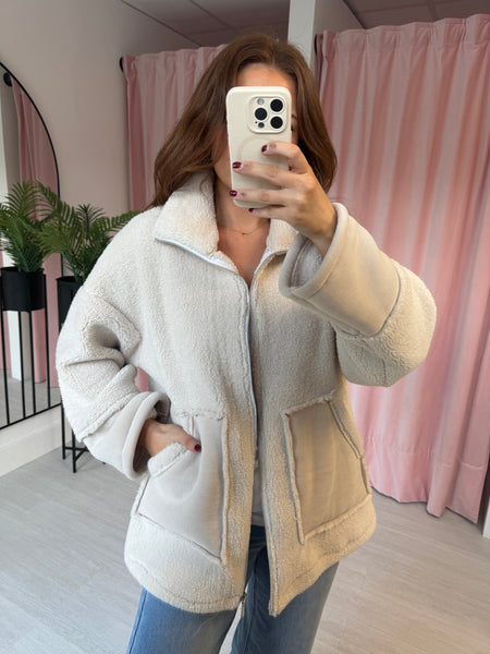 Soft Fleece Zip Jacket - Cream