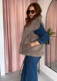 Faux Fur Gilet - Taupe