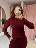 Molly Cardigan Co-ord - Burgandy