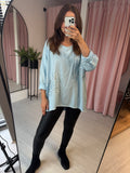 Sequin Bow Tunic - Blue