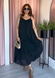 Cotton Raw Edge V Neck Dress - 5 Colours