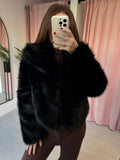 Faux Fur Coat - Black