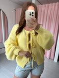 Bow Front Cardigan - Lemon