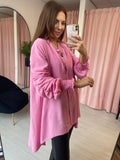 Ruched Sleeve Shirt - Pink