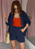 Cotton Pocket Shorts - Navy