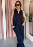 Soft Jersey Sleeveless Loungeset - Navy