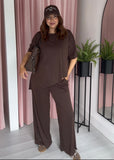 Soft Rib Asymmetric T - Brown
