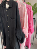 Pocket Front Cheesecloth Shirt - Washed Fuchsia