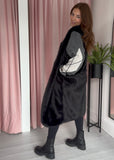 Faux Fur Longline Gilet - Black