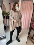 Rib Asymmetric Jumper - Taupe