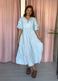 Appliqué Midi Dress - Blue