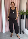 Leopard Ballon Leg Joggers - Brown