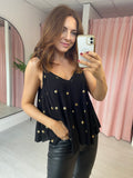 Spot Sequin Cami - Black