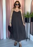 Cotton Raw Edge V Neck Dress - 5 Colours