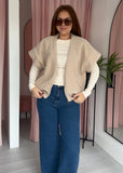 Drop Shoulder Soft Gilet - Biege