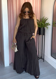 Bubble Hem Co-ord - Brown