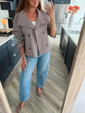 Checked Funnel Neck Trench