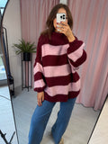 Stripey Jumper - Pink & Burgundy