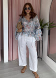 Floral Gypsy Top - Blue