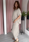Cheesecloth Barrel Leg Co-ord - Stone