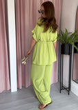 Cinch Waist Shirt & Trouser Co-ord - Lime