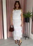 Ruffle Maxi Skirt - White
