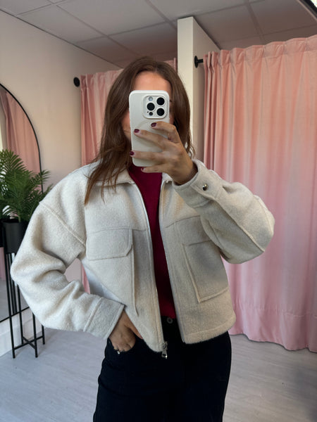 Crop Shacket - Cream