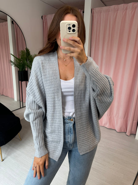 Ribbed Cardigan - Grey