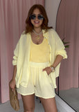 Cotton Crinkle Shirt - Lemon