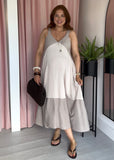 Colour Block Dress - Taupe