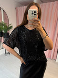 Sequin T-shirt - Black