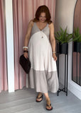 Colour Block Dress - Taupe