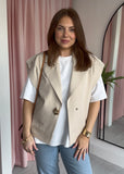 Trench Style Drop Shoulder Gilet