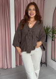 Bow Front Jumper - Taupe