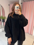 Popcorn Balloon Sleeve Jumper - Black