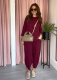 Barrel Leg Cotton Co-ord - Berry