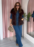Faux Fur Gilet - Chocolate