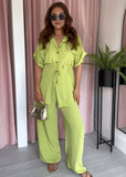 Cinch Waist Shirt & Trouser Co-ord - Lime