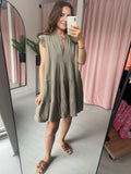 Cheesecloth Mini Dress - Taupe