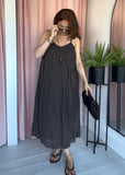 Cotton Raw Edge V Neck Dress - 5 Colours