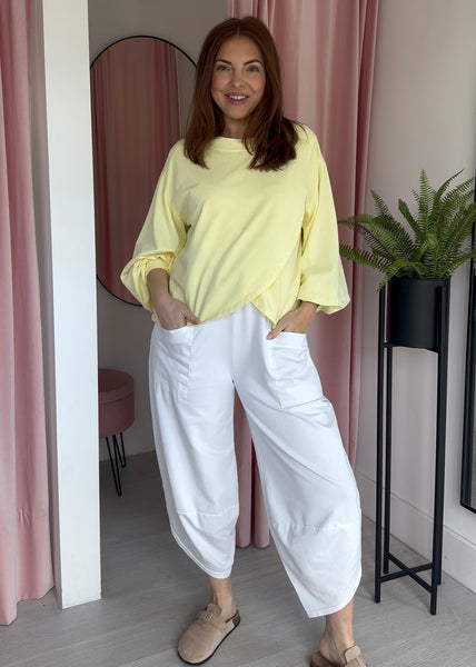 Cross Over Sweatshirt - Lemon