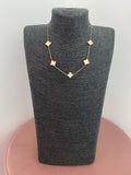 Multi Clover Necklace - Gold & White