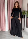 Wide Palazzo Trouser - Black
