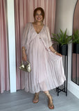 Silk Drape Dress - Pink