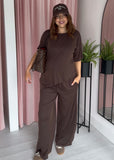 Soft Rib Asymmetric T - Brown